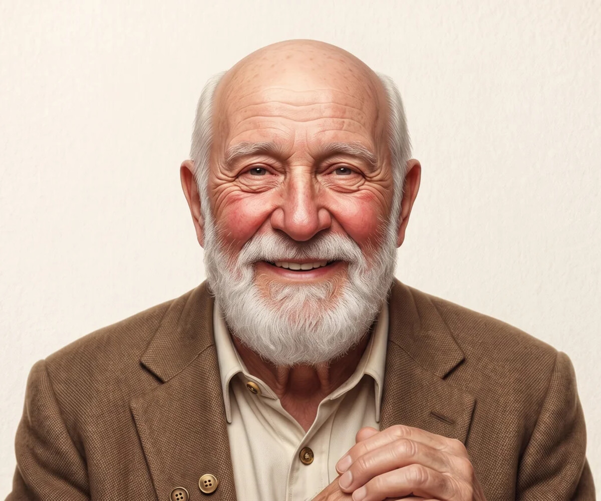 Foto do Sr. Gerulino, sorrindo e usando um paletó marrom